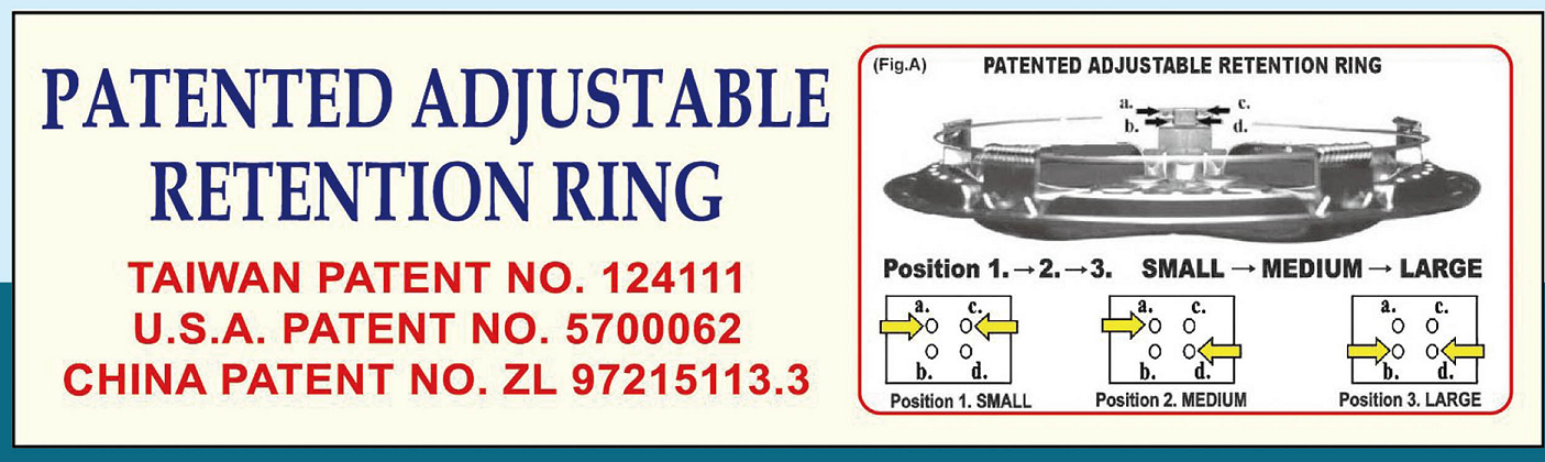 PATENTED ADJUSTABLE RETENTION RING